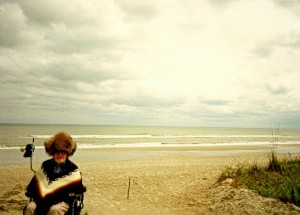 Dad on the beach with babushka