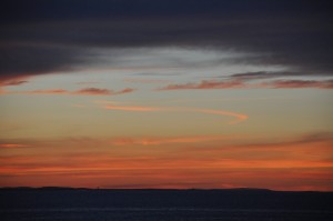 Playfully creative clouds in a Gloucester sunset.